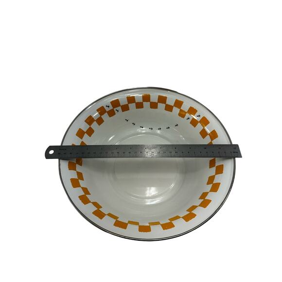 The Golden Rabbit II Joan Wilkes Gold Checkers & Ants‎ Enamelware Bowls Set of 3 - Picture 8 of 14